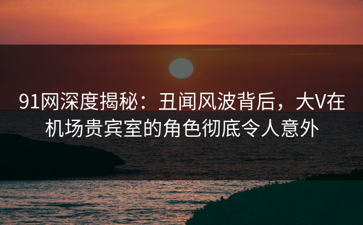 91网深度揭秘：丑闻风波背后，大V在机场贵宾室的角色彻底令人意外