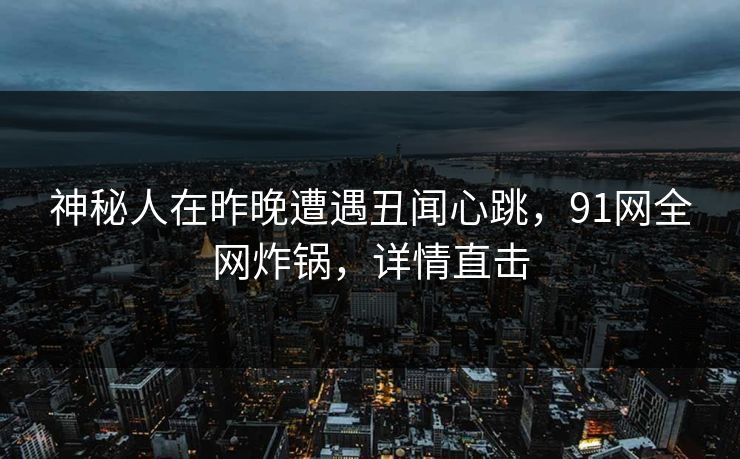 神秘人在昨晚遭遇丑闻心跳，91网全网炸锅，详情直击