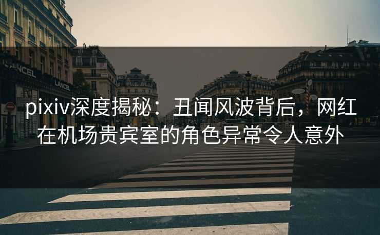pixiv深度揭秘:丑闻风波背后,网红在机场贵宾室的角色异常令人意外 pixiv深度揭秘:丑闻风波背后,网红在机场贵宾室的角色异常令人意外