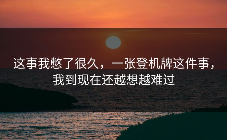 这事我憋了很久，一张登机牌这件事，我到现在还越想越难过